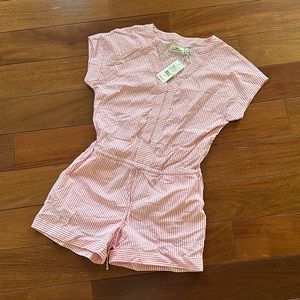 Vineyard Vines Pink Seersucker Cover Up/ Romper